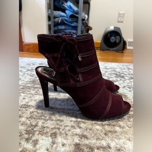 LAUREN RALPH LAUREN Mimi Women's Suede Open Toe Bootie Heels